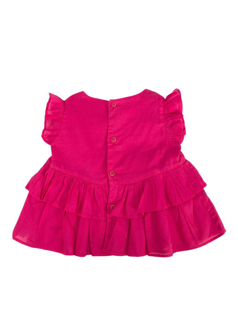 Il Gufo Magenta Pink Ruffled Top 12 months