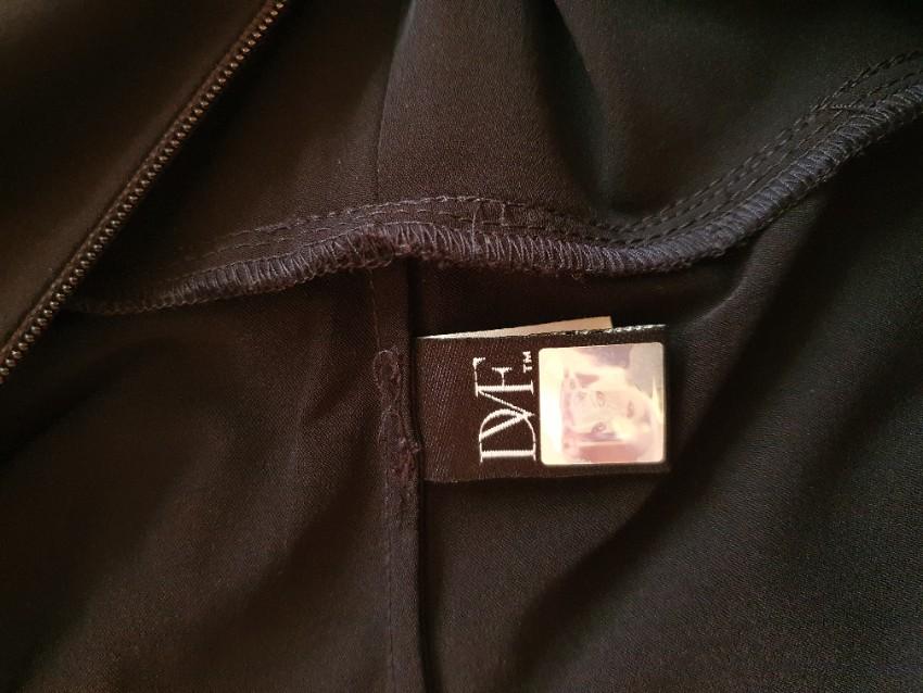 DVF Black Asymmetric Bow Detail Mini Dress