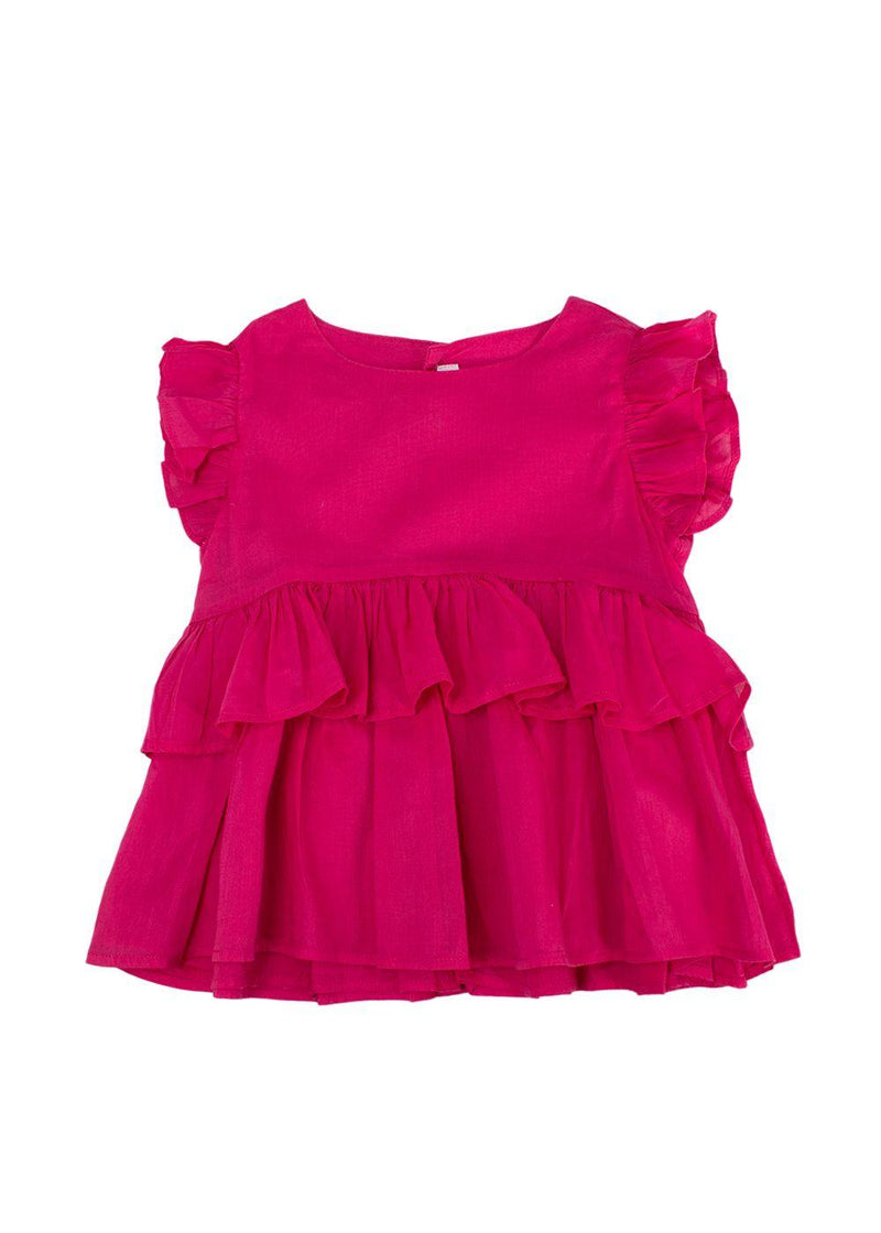 Il Gufo Magenta Pink Ruffled Top 12 months