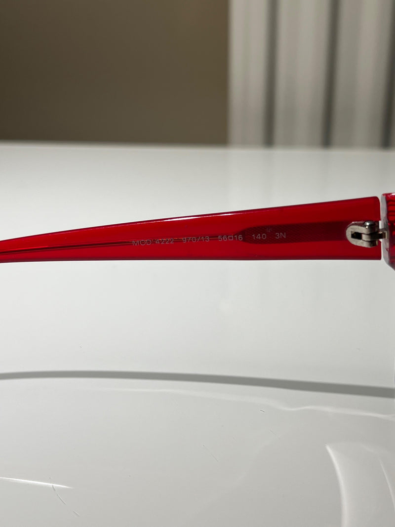 Versace Red Half Rim Sunglasses