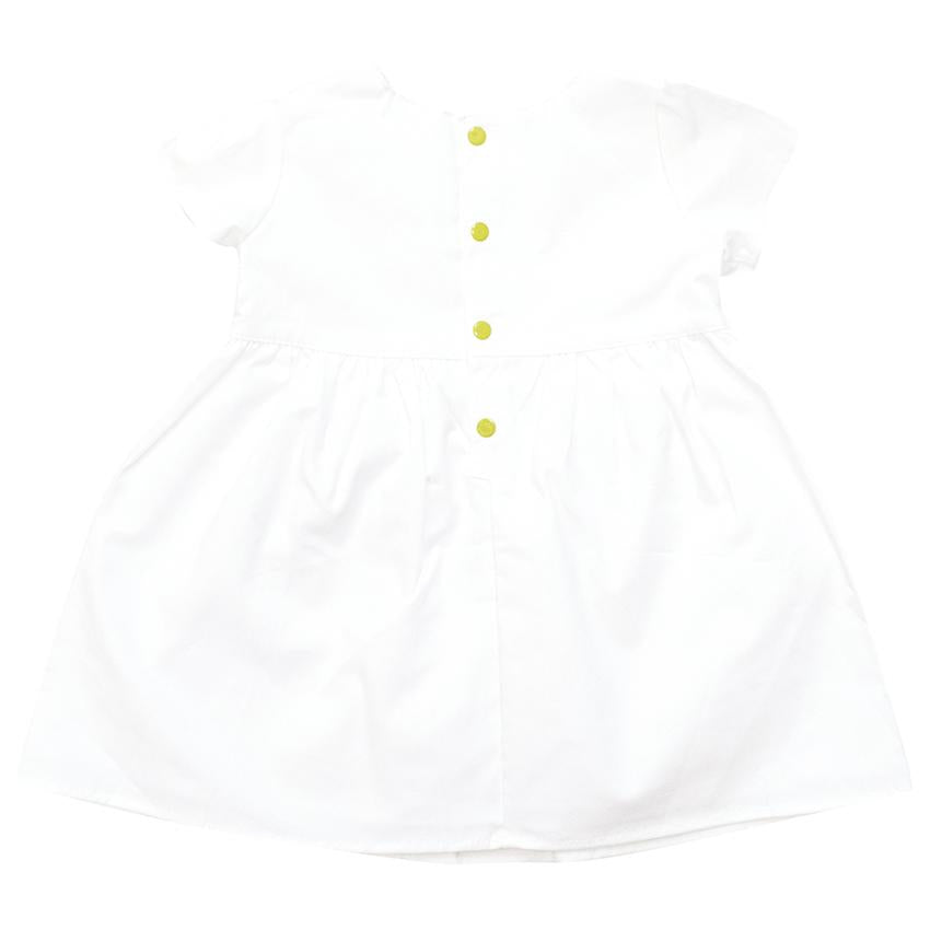 2 Angels girl's white dress with embroidered flowers