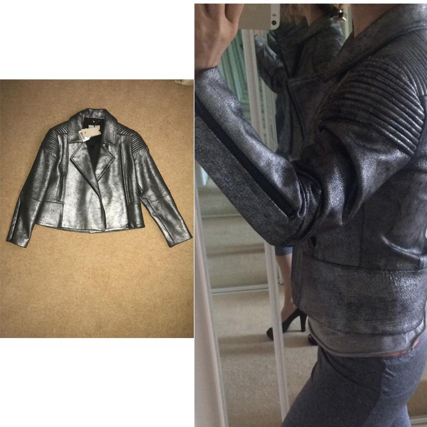 Zoe Jordan Metallic Leather Jacket