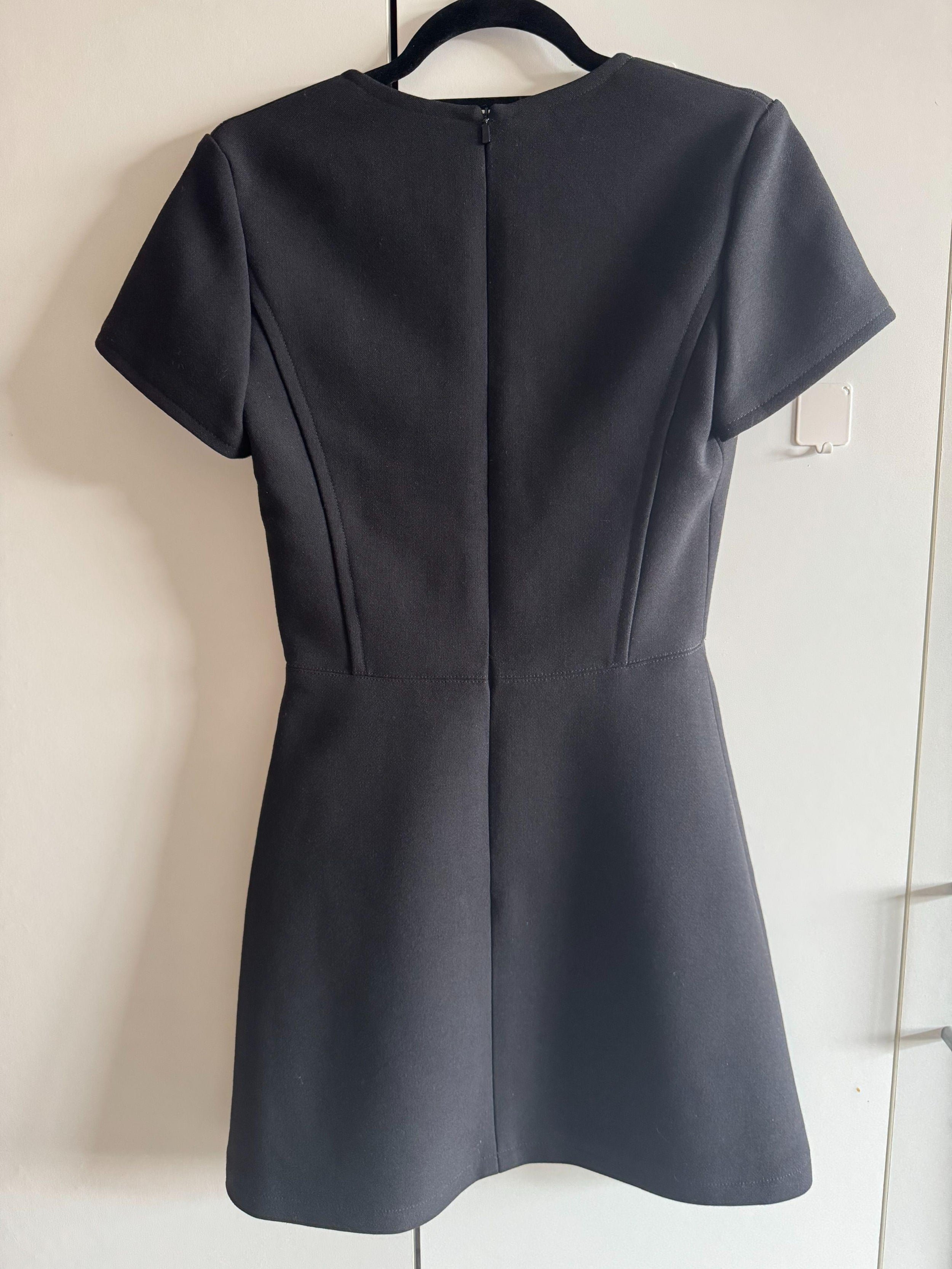 Black Virgin Wool And Silk Mini Dress