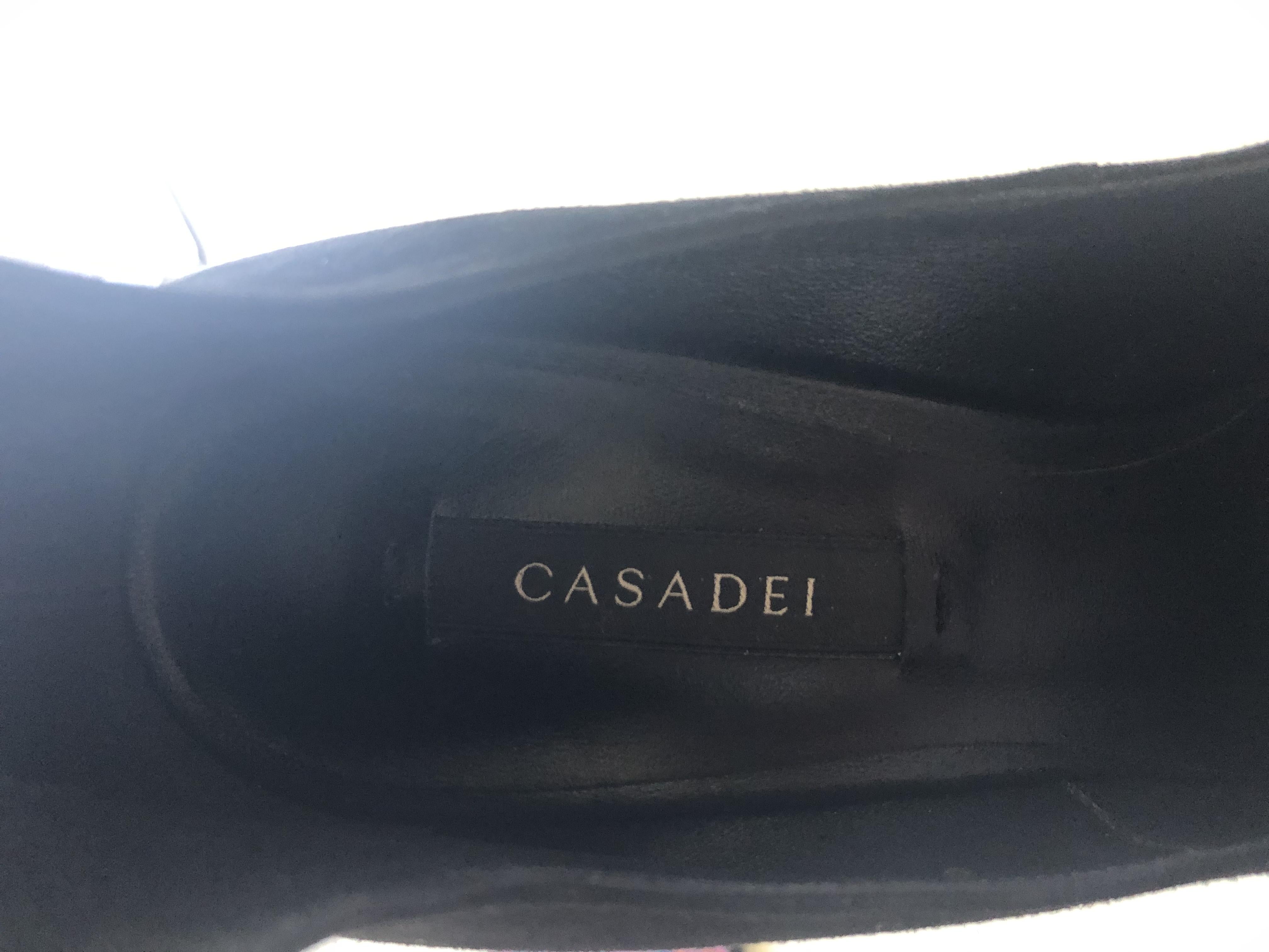 Casadei Blade Collar Suede Pump In Black