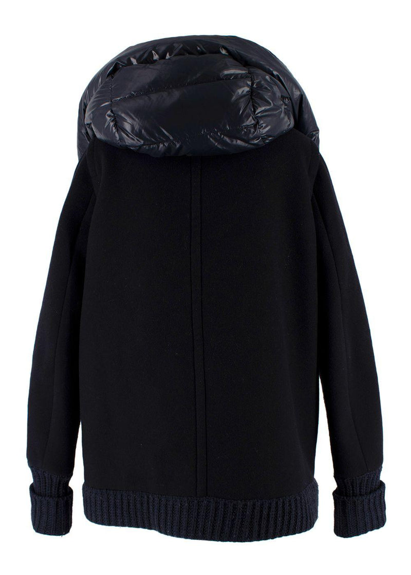 Moncler Navy Cerdus Wool Puffer Coat