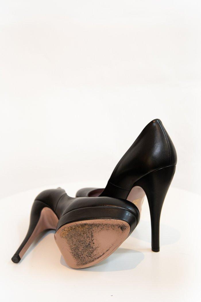 Gucci Black Leather Platform Pumps