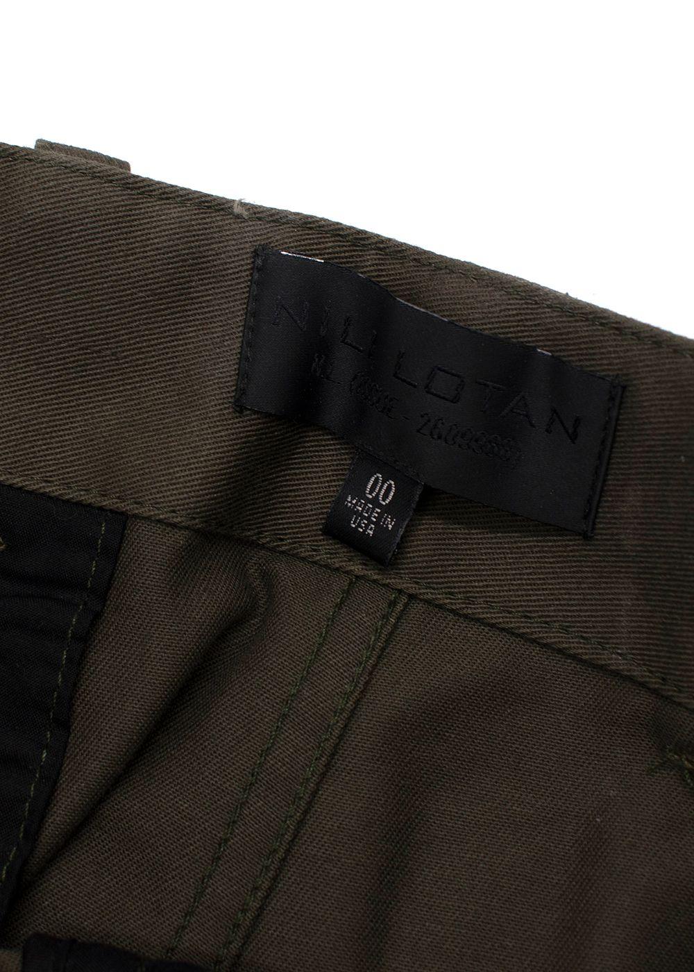 Nili Lotan Khaki Wide Leg Cargo Trousers