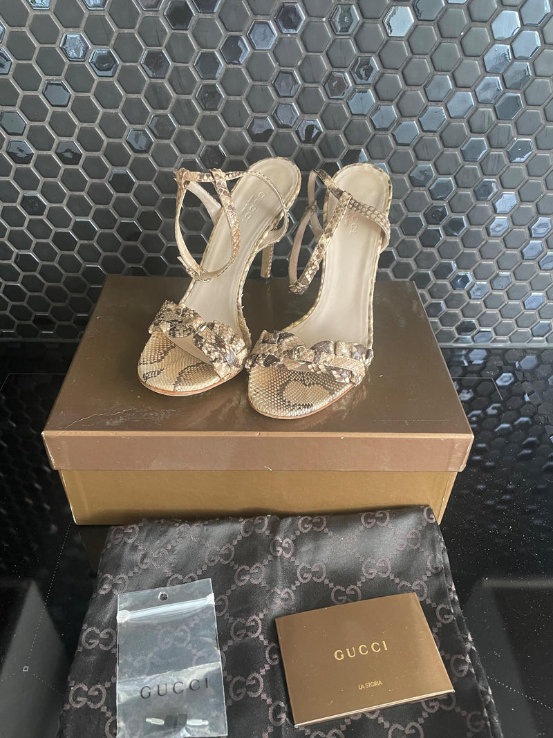 Gucci Python Heeled Sandals