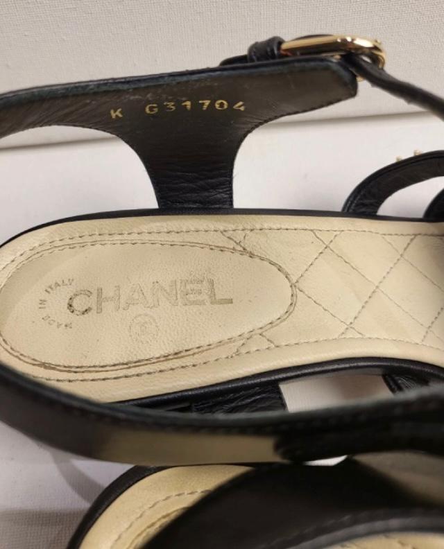 Chanel Chain Embellished Sandals