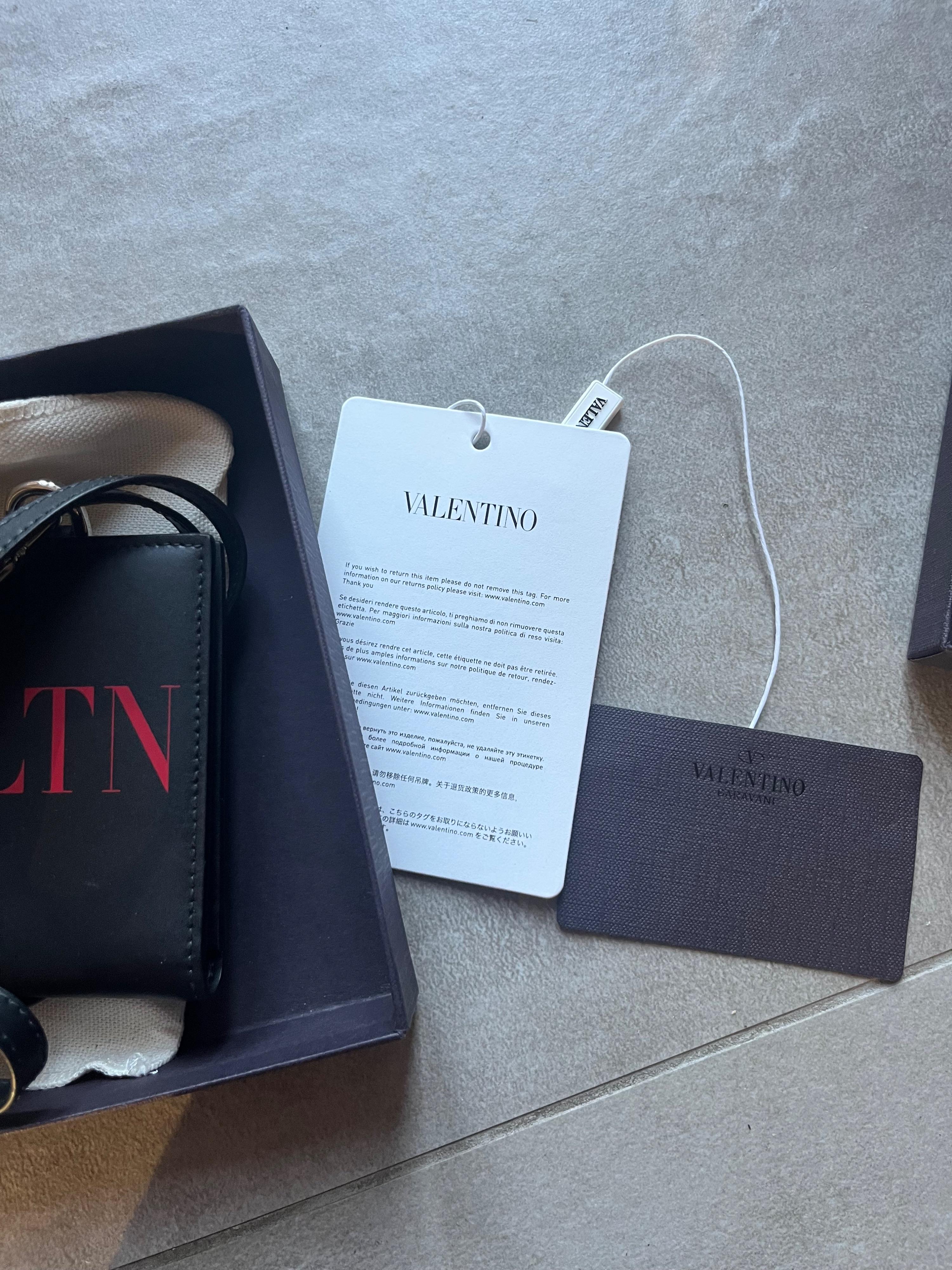 Valentino Black Foldable Wallet on Strap