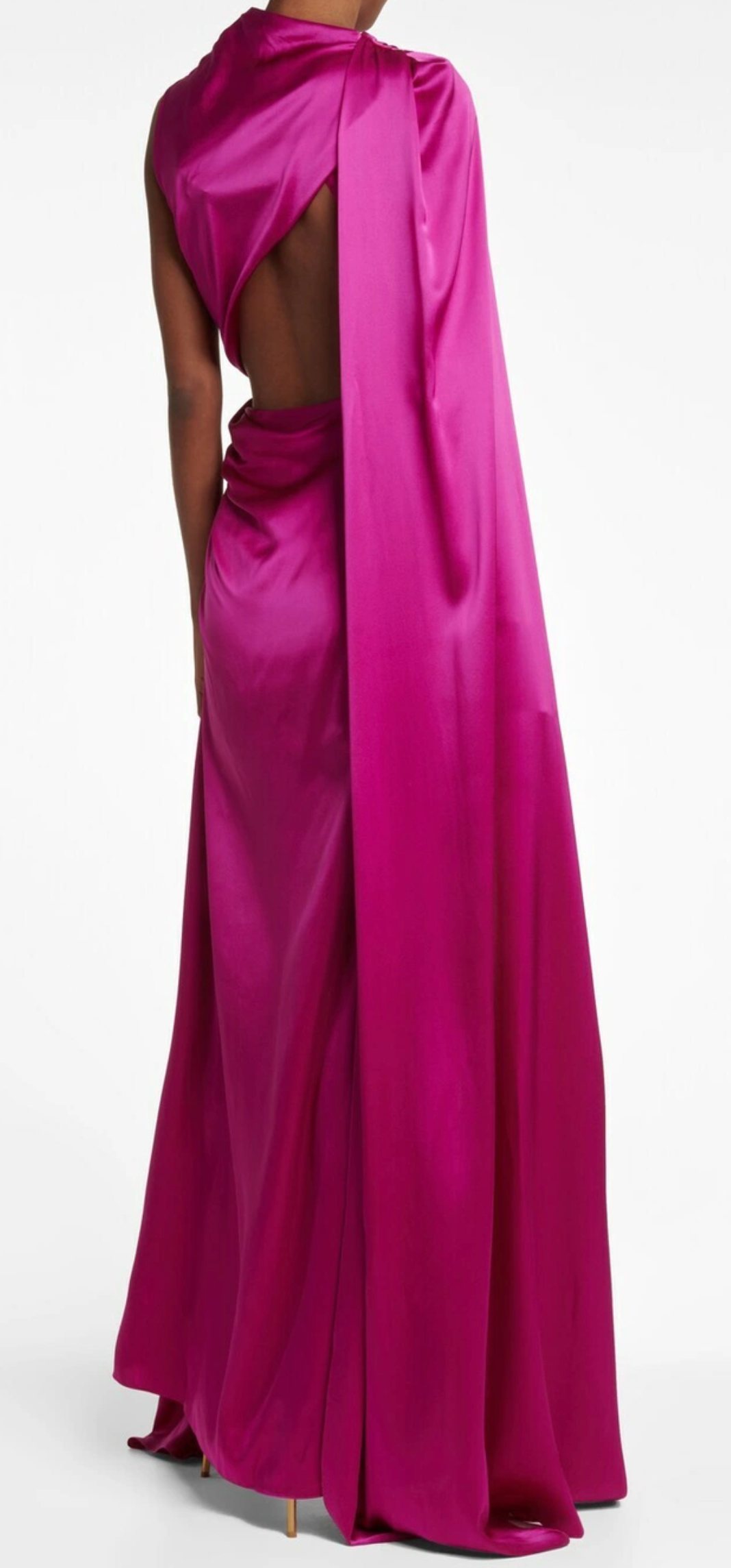 Roksanda Fushia Orien Asymmetrical Silk Draped Gown