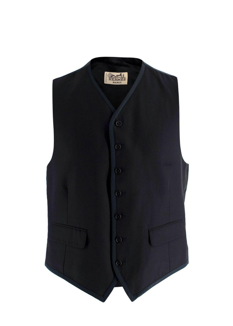 Hermès Black Button Front Waistcoat