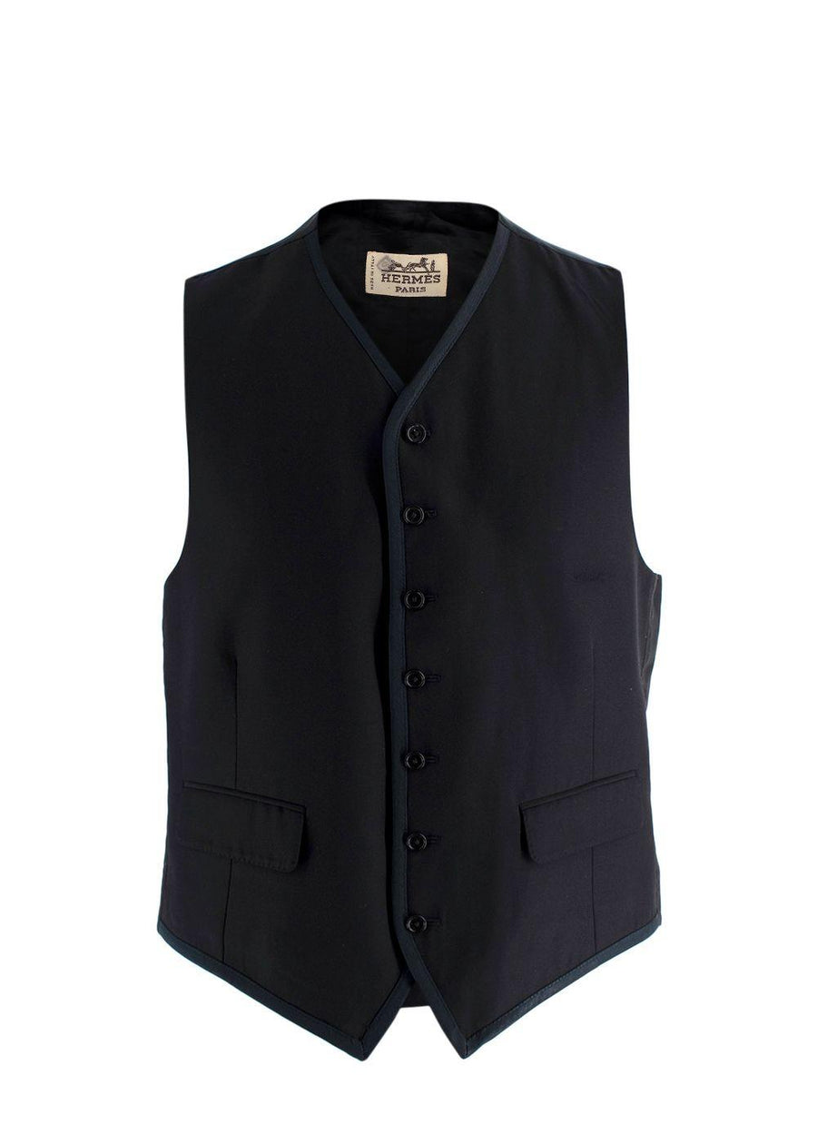 Hermès Black Button Front Waistcoat