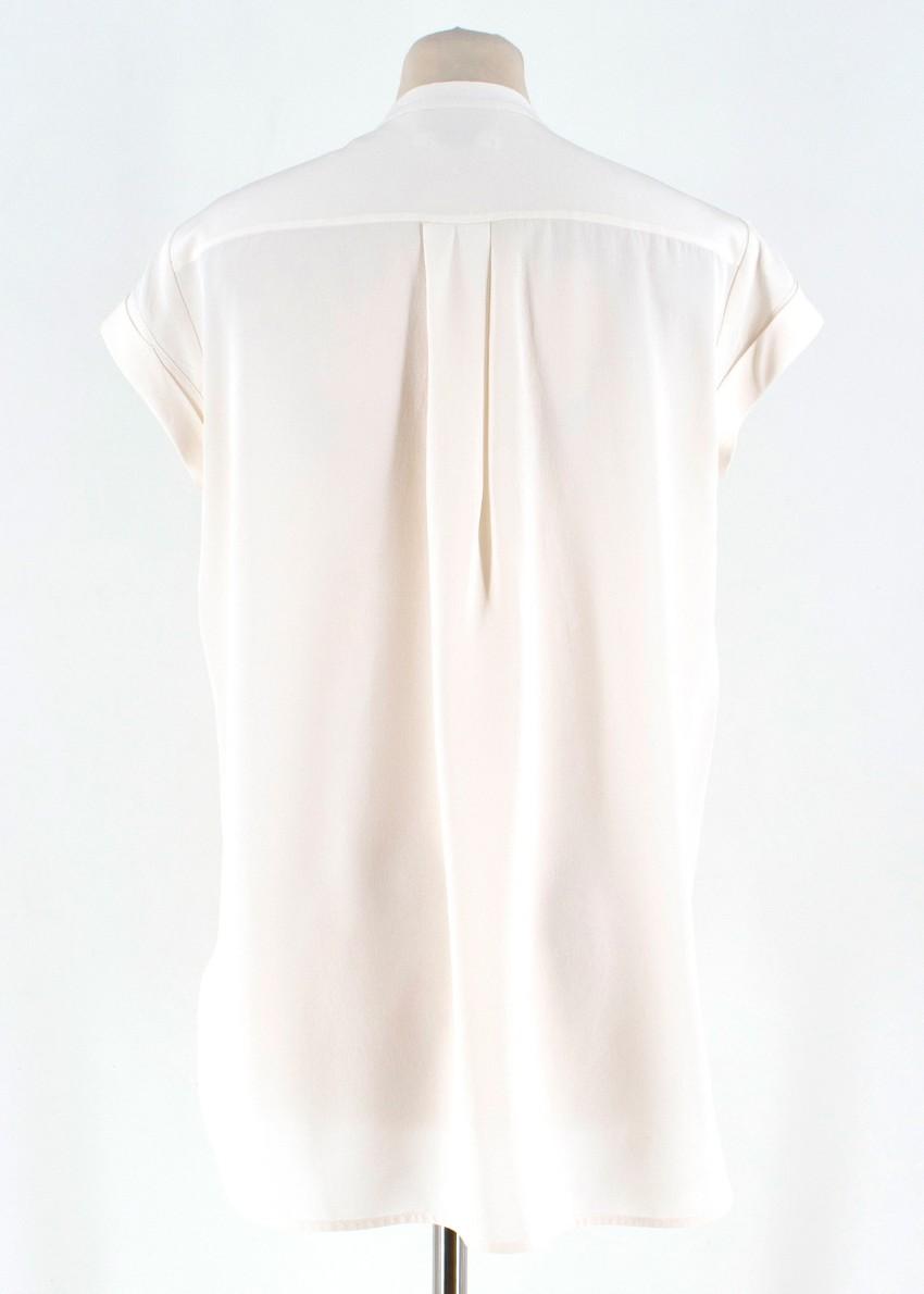 Vince fringe-trimmed silk-crepe shirt