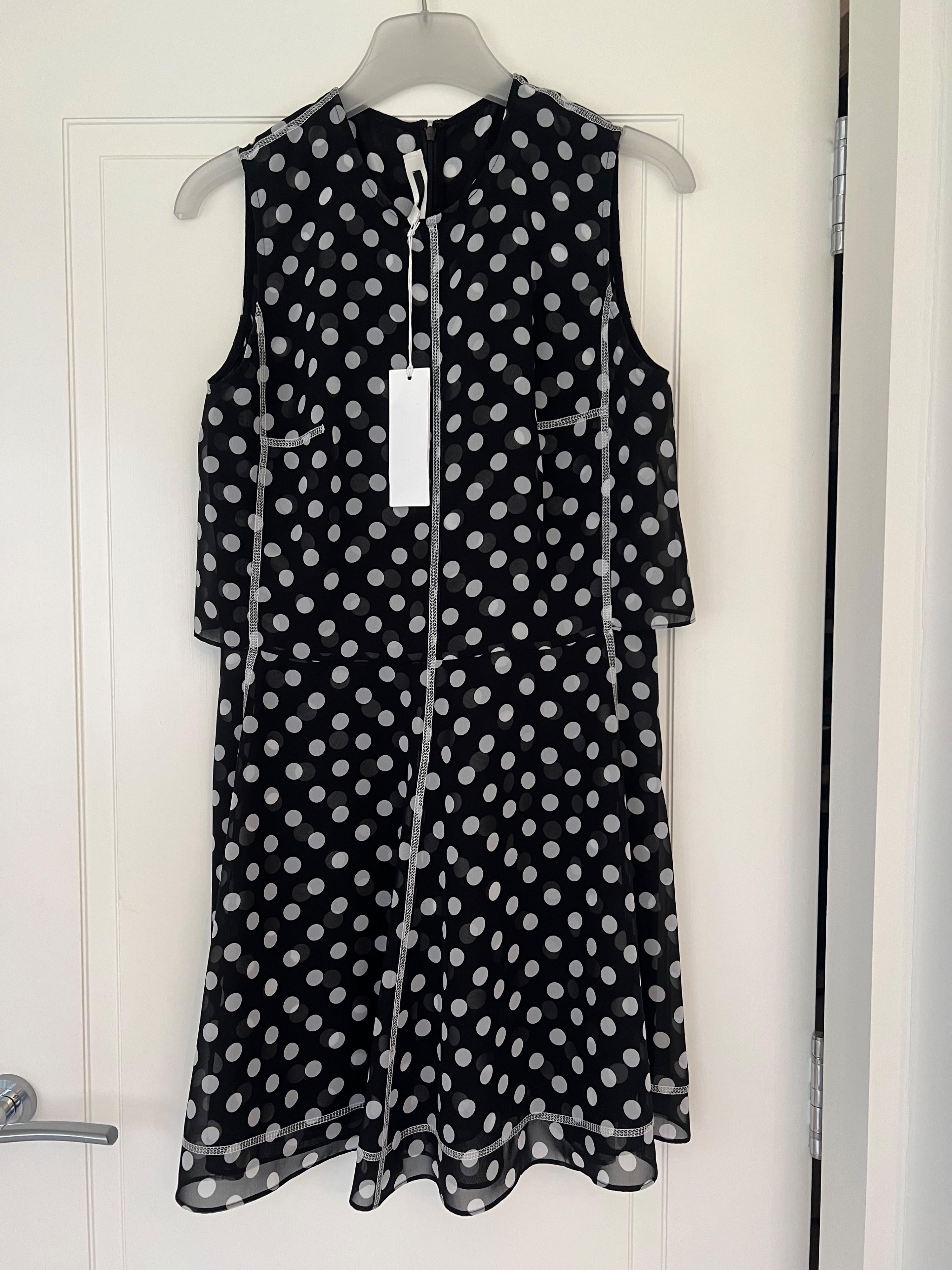 Sleeveless Polka-Dot Popover Dress