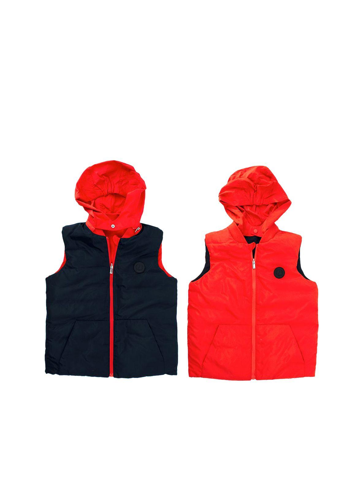 Jacadi Blue and Red Reversible Hooded Gilet