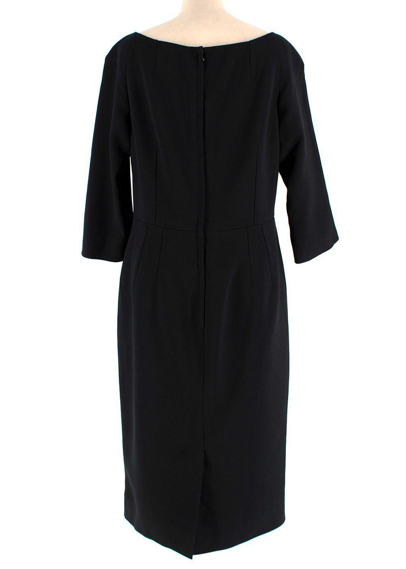 Dolce & Gabbana Black Cropped Sleeve Midi Dress
