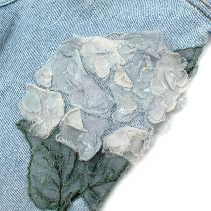 Dolce & Gabbana Girls Denim Flower Embroidered Jeans