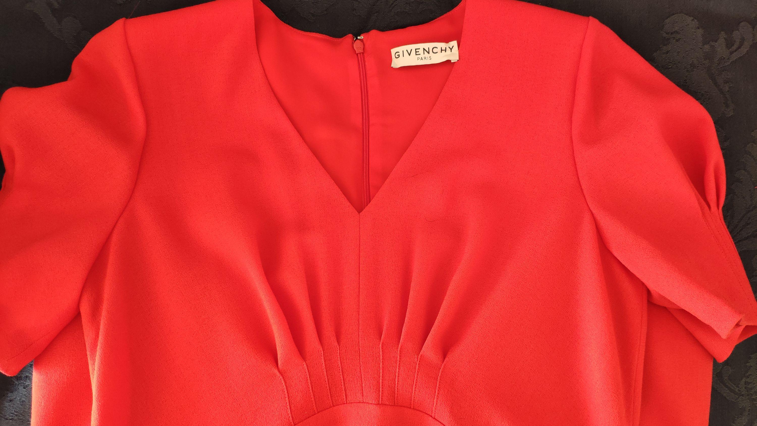 Red Wool Crepe Tea Dress