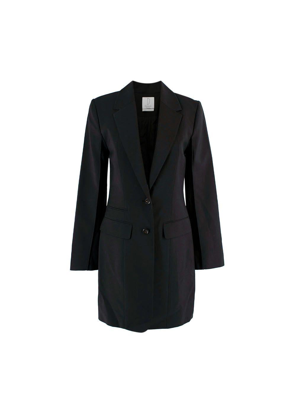 Black Longline Single-Breasted Blazer / Jacket
