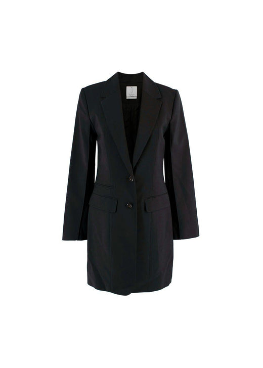 Black Longline Single-Breasted Blazer / Jacket