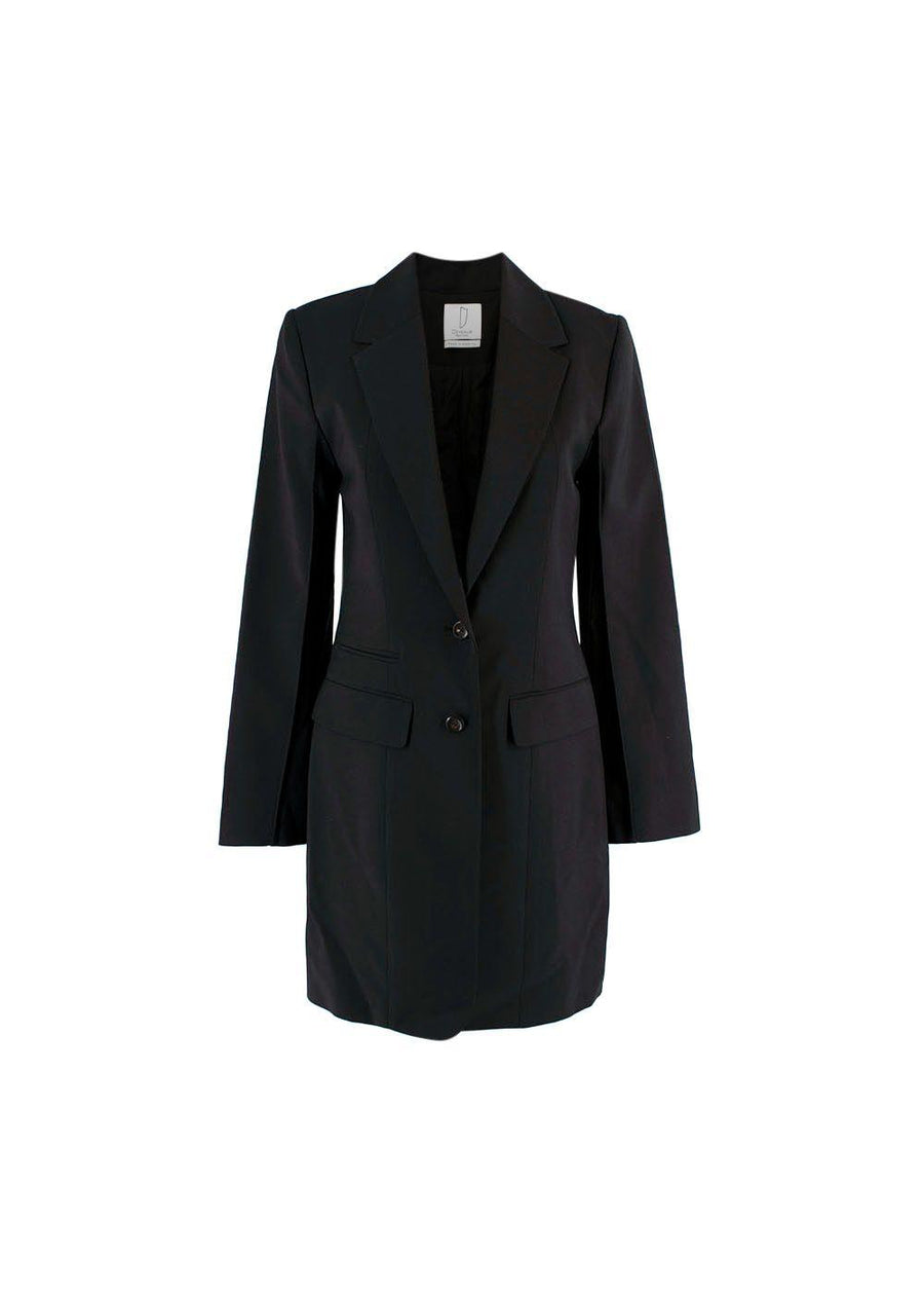 Black Longline Single-Breasted Blazer / Jacket