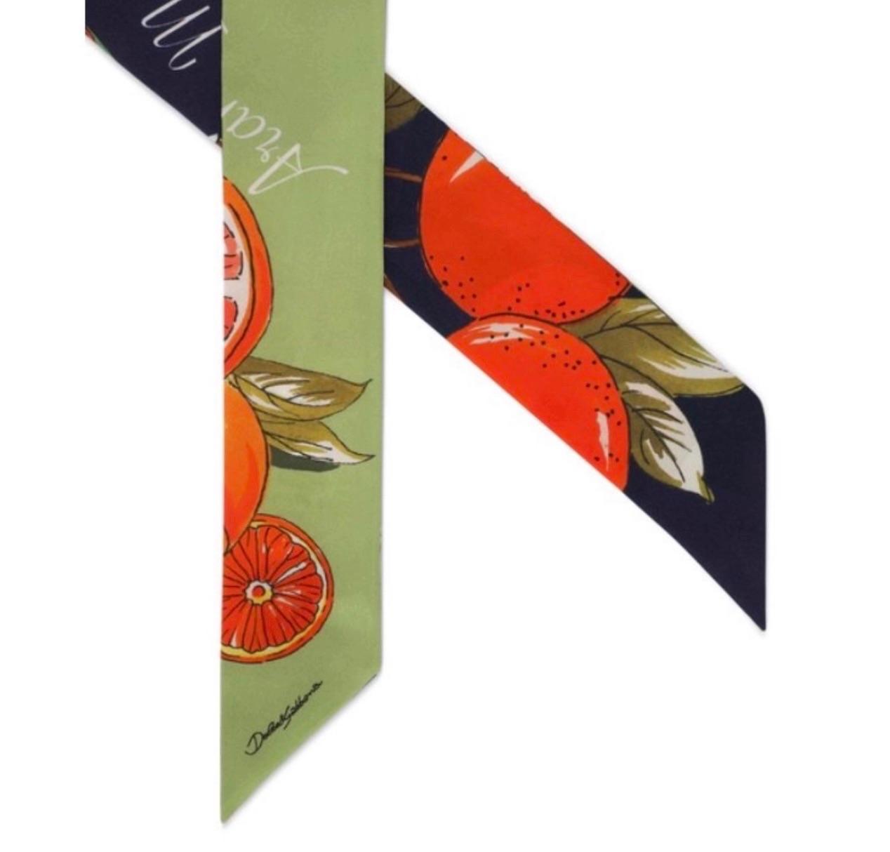 Dolce & Gabbana Floral Sicily Orange Maiolica Mini Scarf