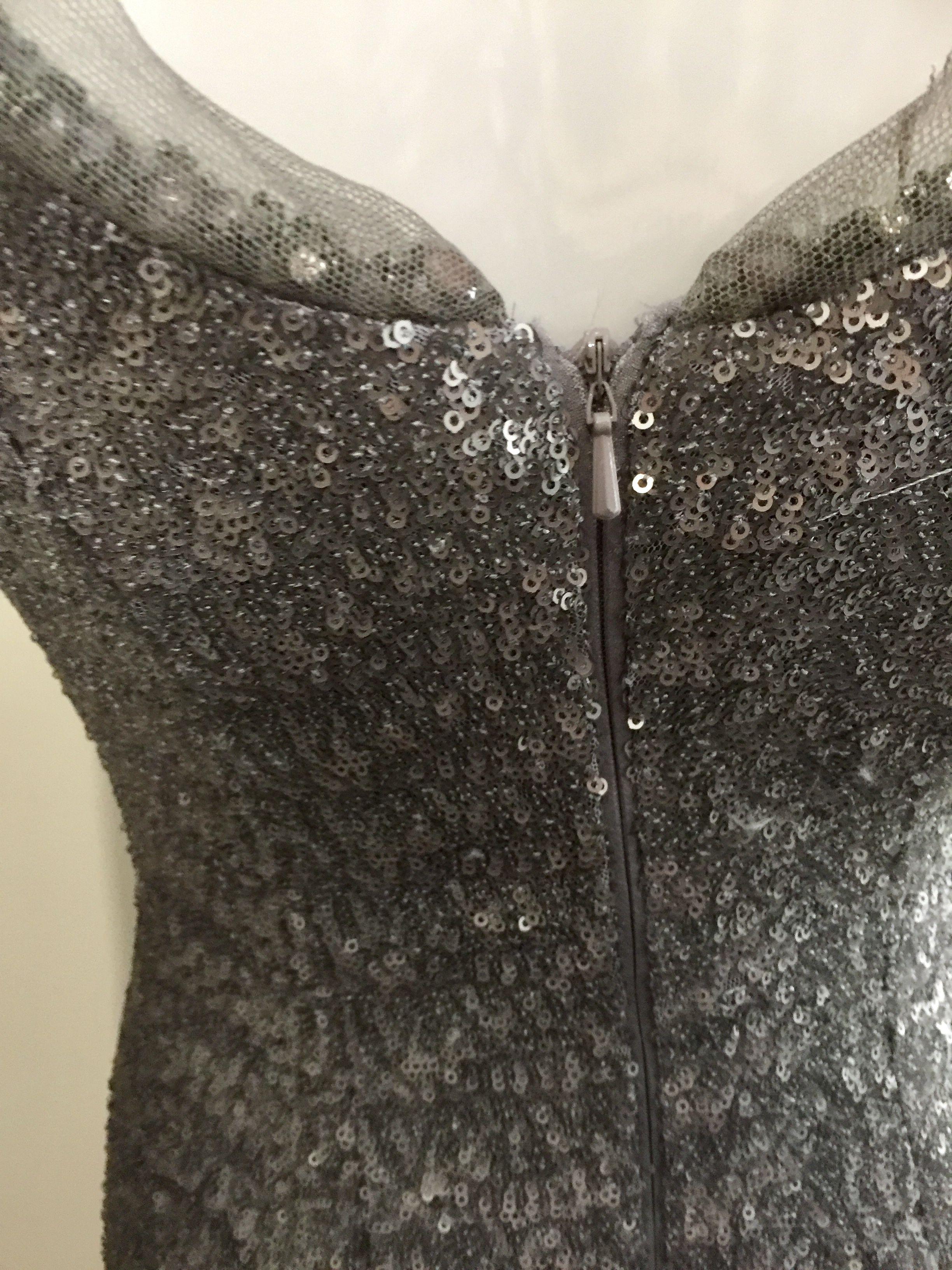 Silver sequin skater dress
