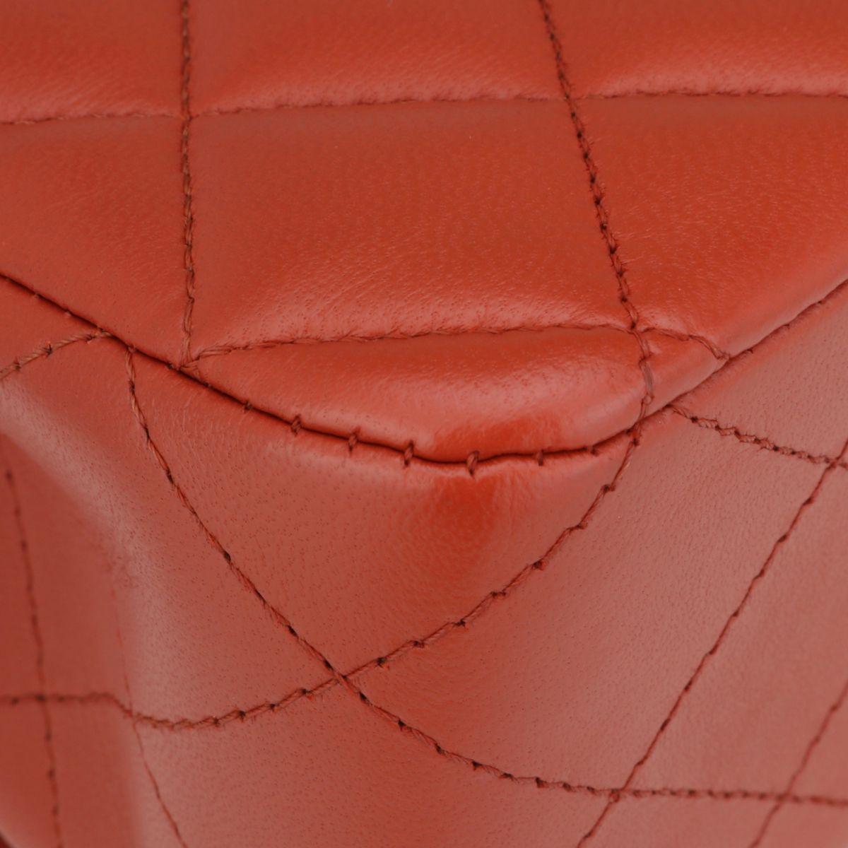 Chanel Brick Red Lambskin Medium Double Flap Bag