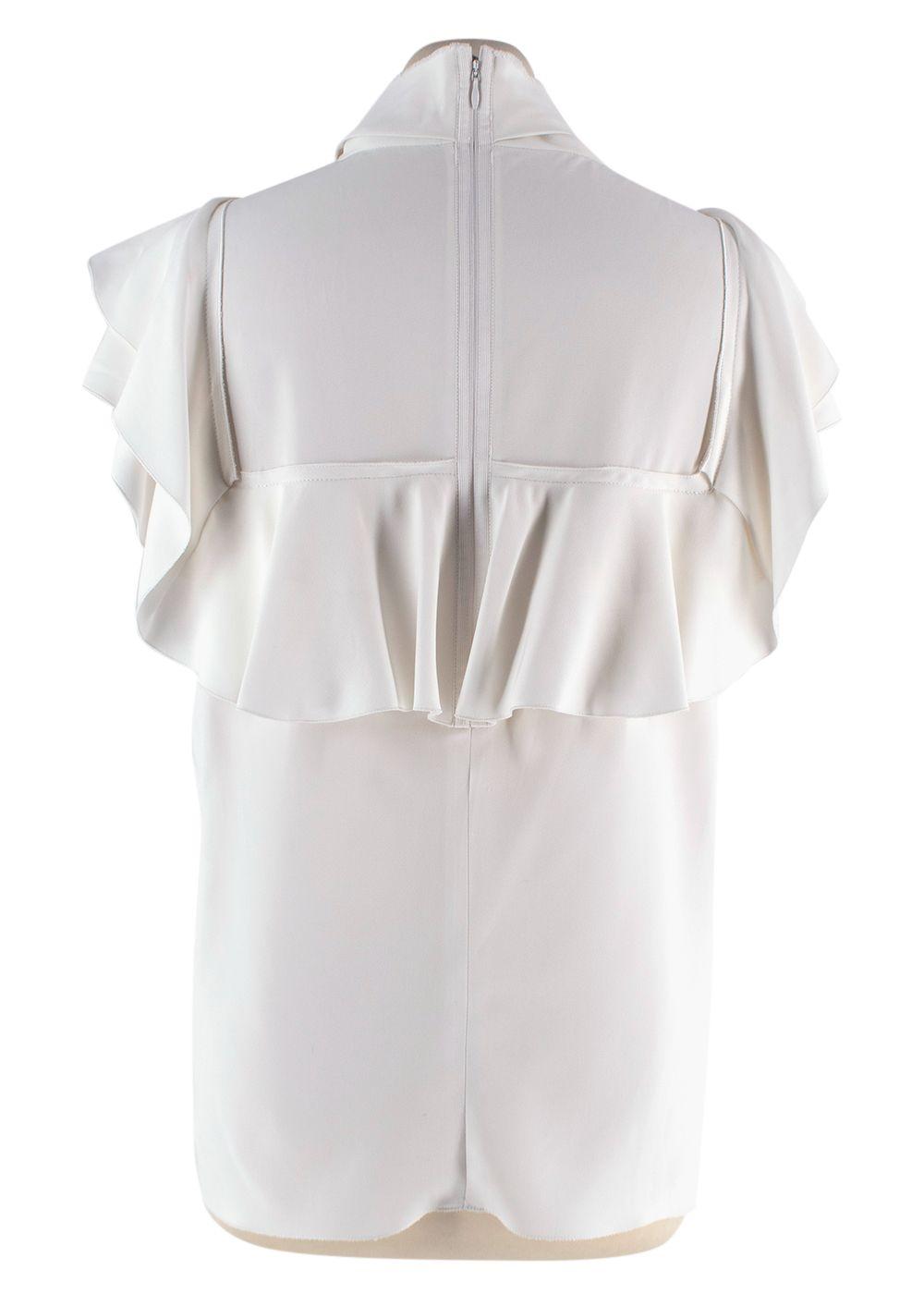 Lanvin Cream Pussybow Frill Blouse