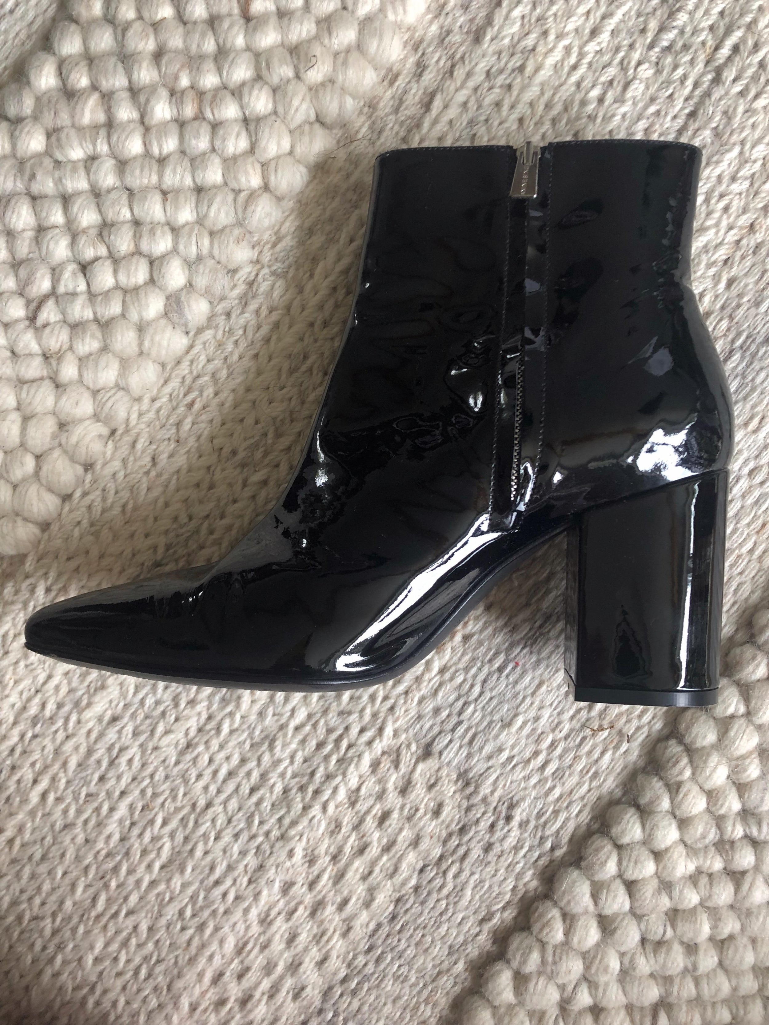 Black Patent Ankle Boots