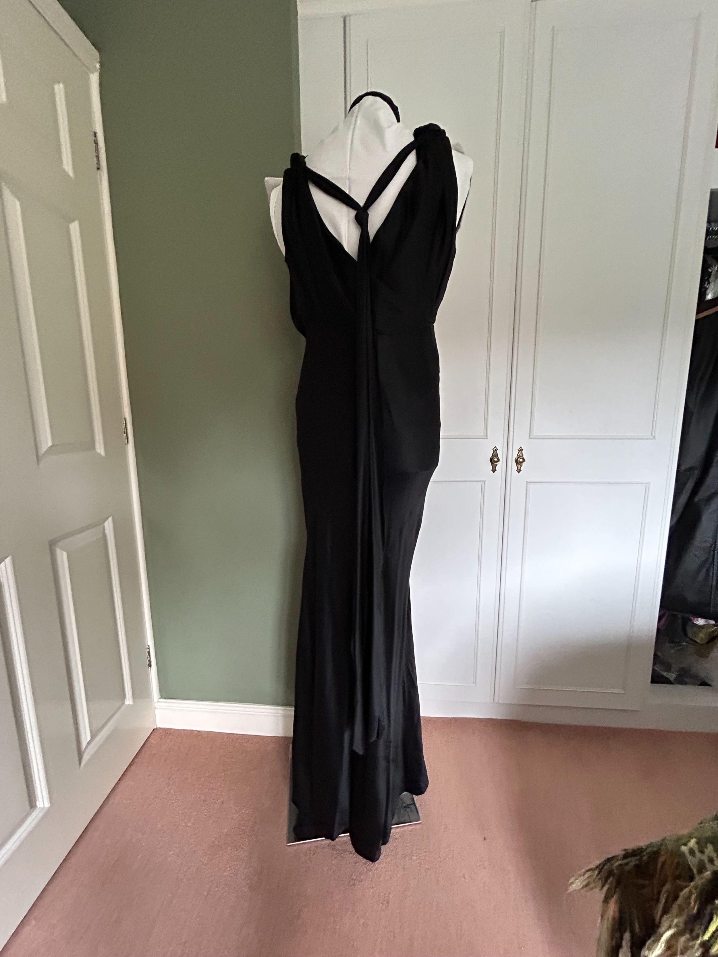 Alberta Ferretti Black Silk Maxi Dress