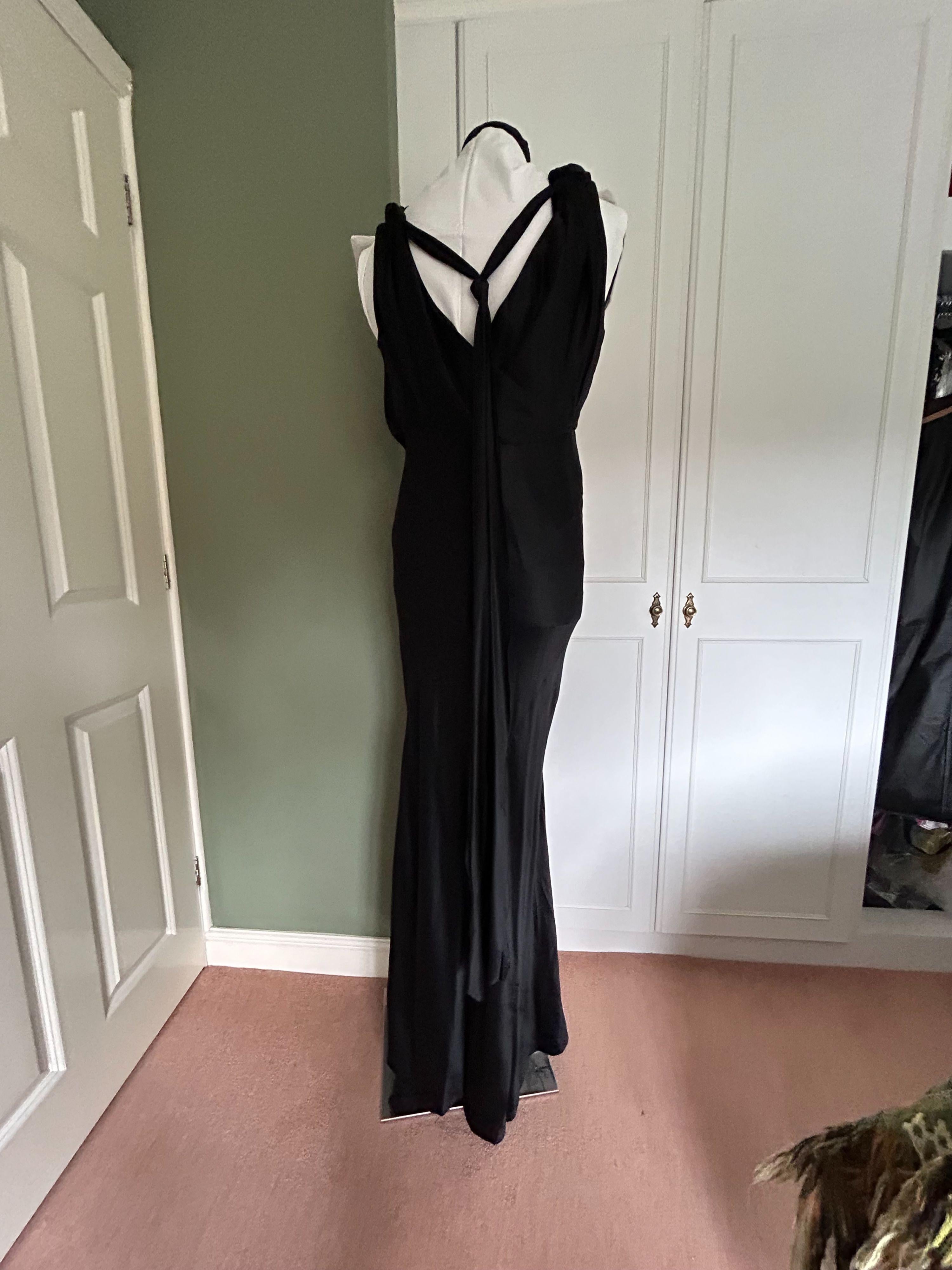 Alberta Ferretti Black Silk Maxi Dress
