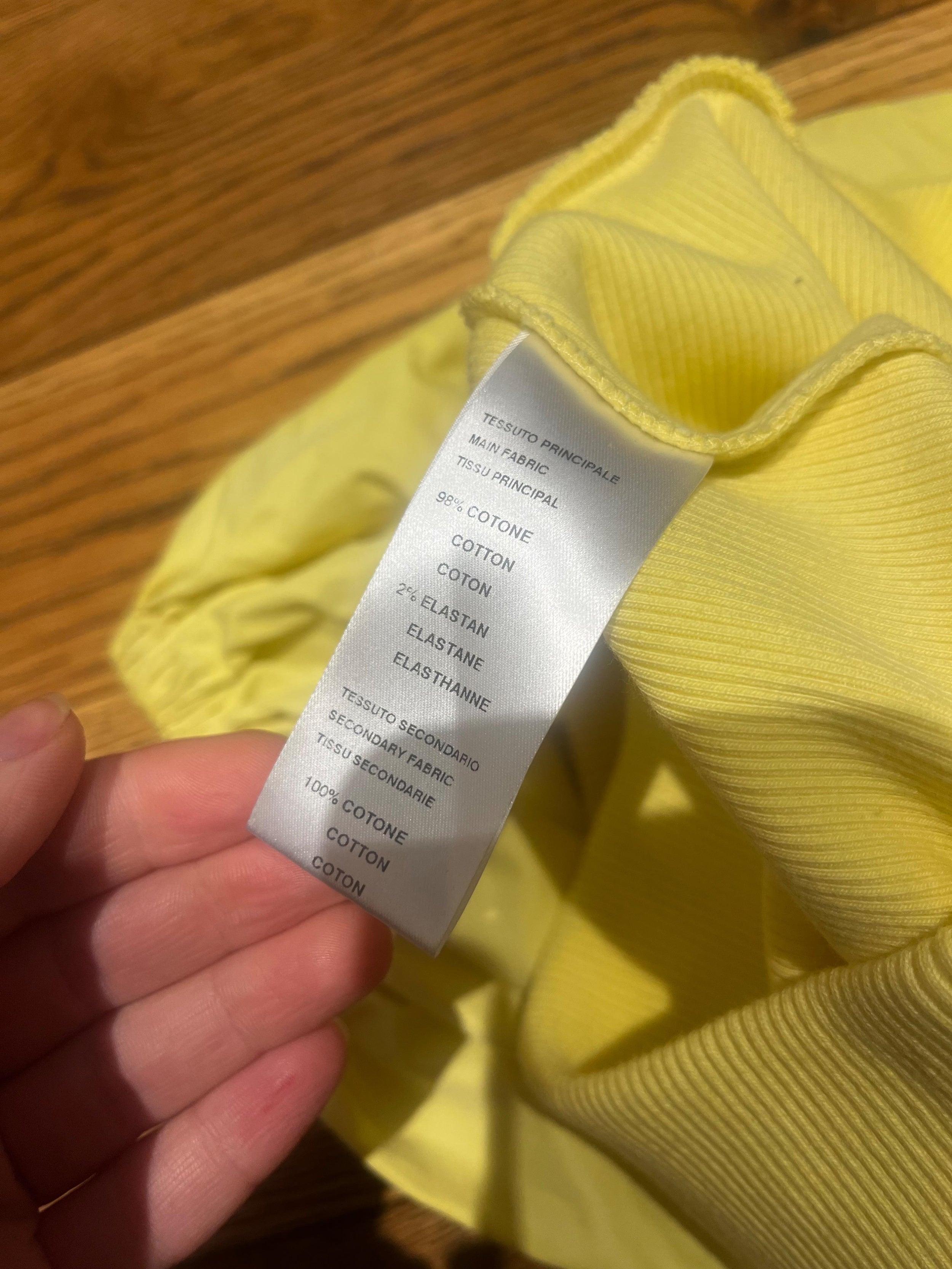 Alexander McQueen Yellow Cropped One Shoulder Top