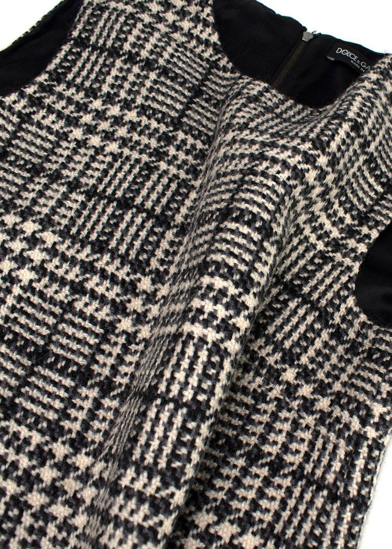 Dolce & Gabbana Grey Plaid Woollen Mini Dress
