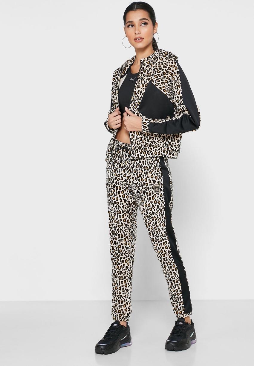Charlotte Olympia leopard print velvet joggers