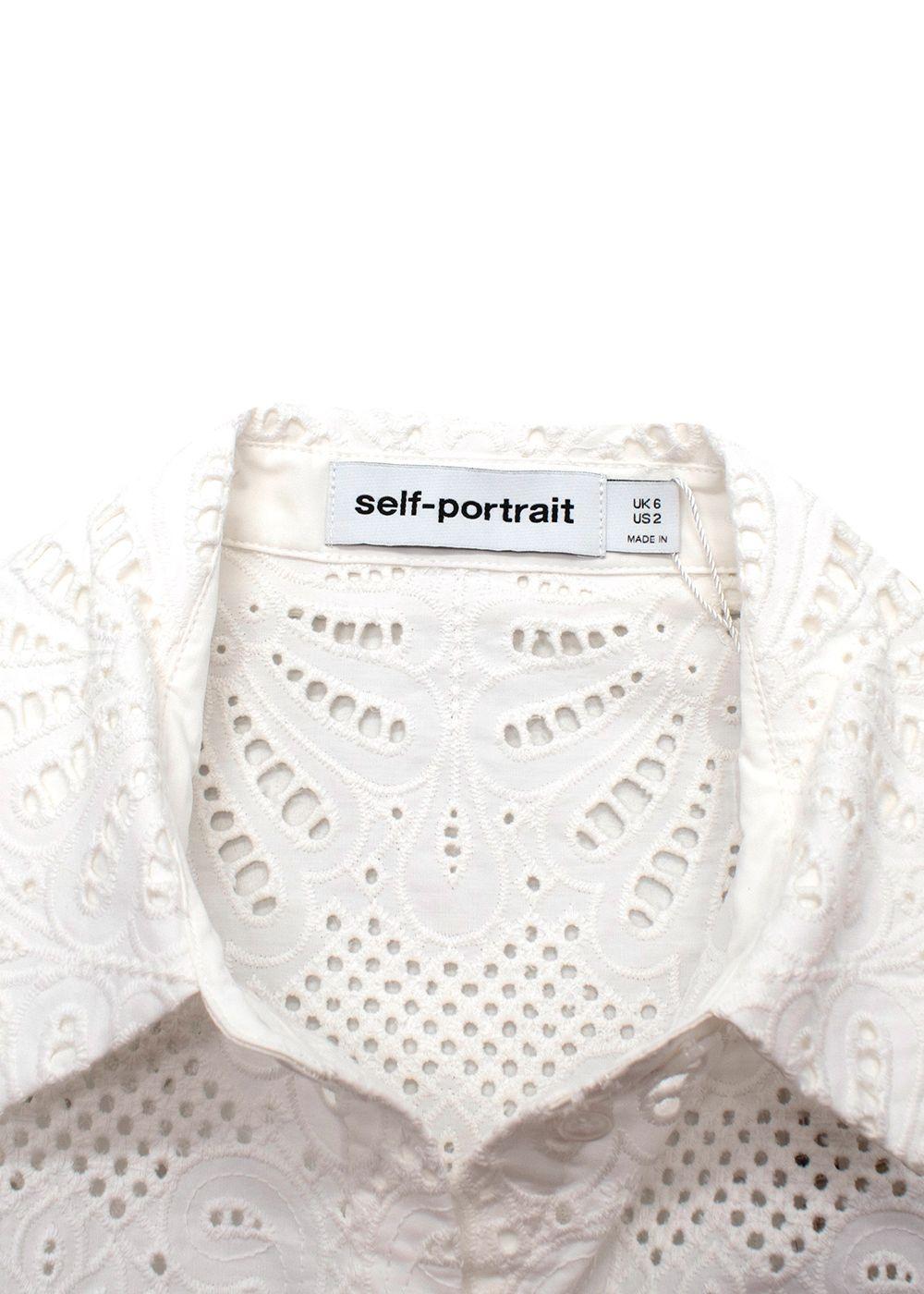 Self Portrait White Broderie Anglaise Shirt