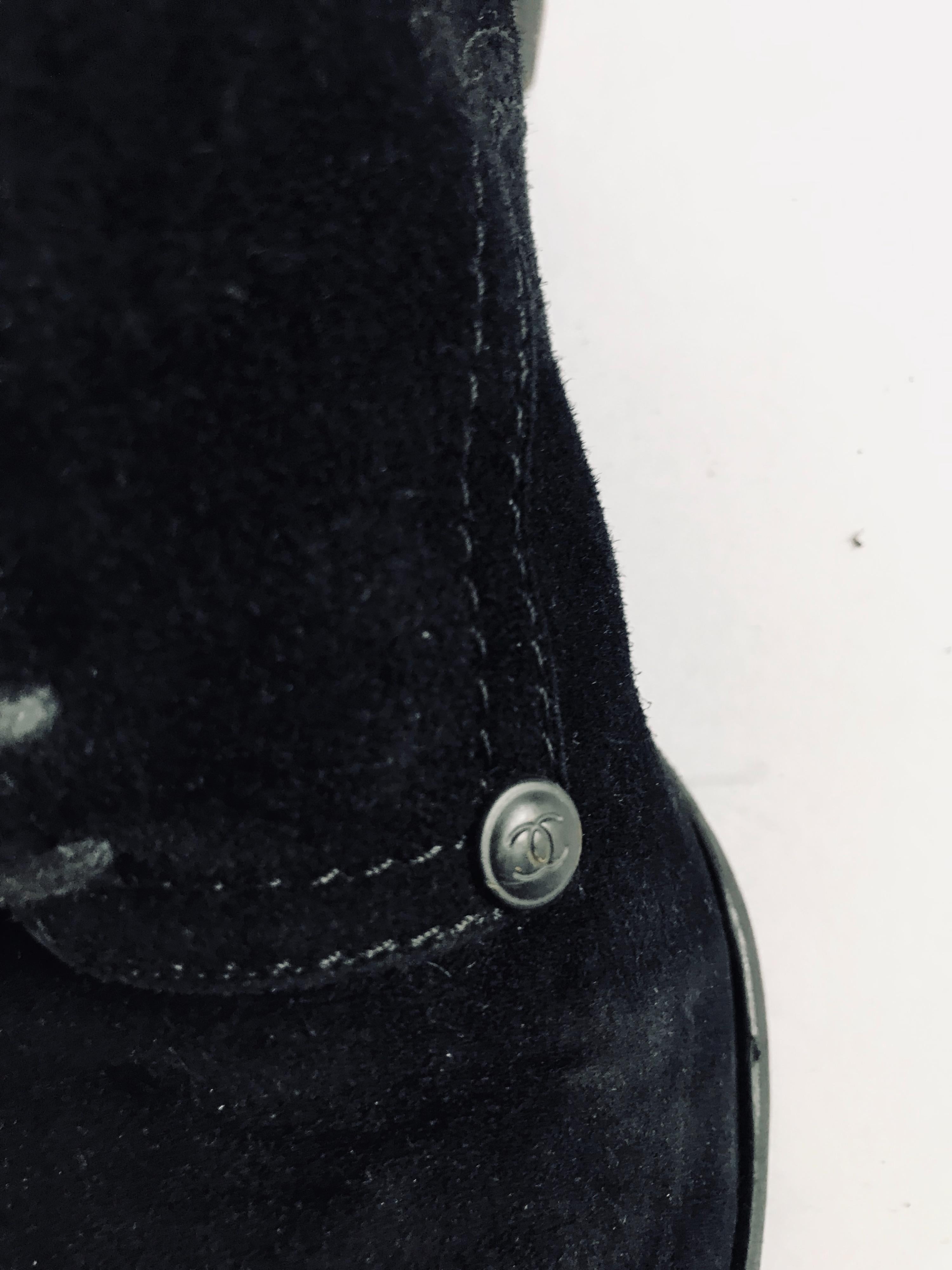 Vintage Black Suede Point Toe Oxford Shoes