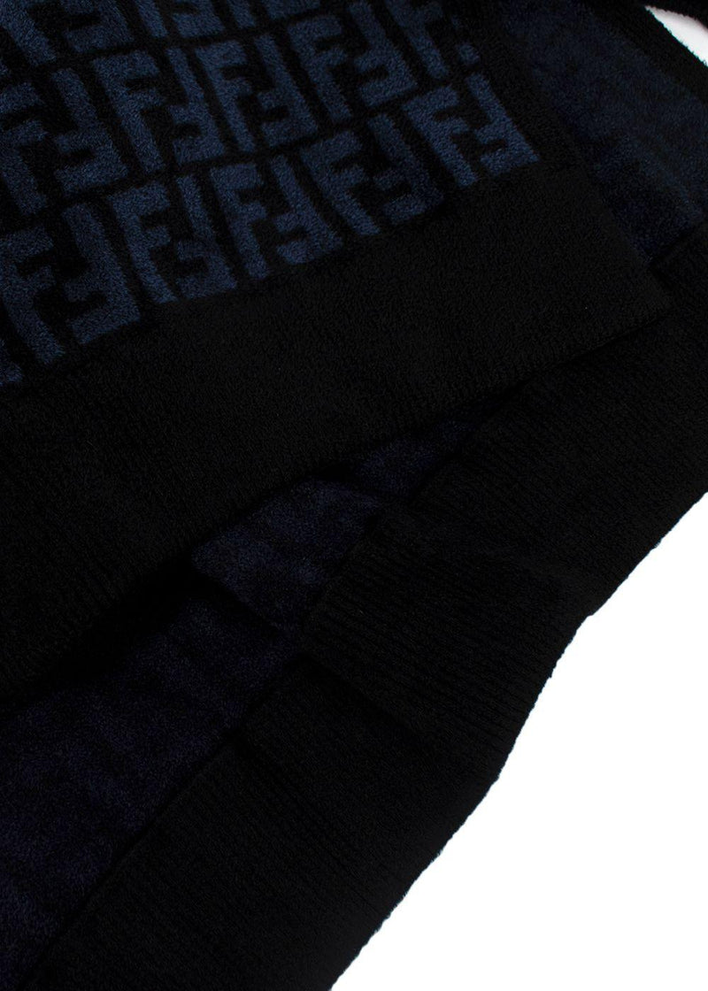Fendi Blue Embossed Crewneck Jumper