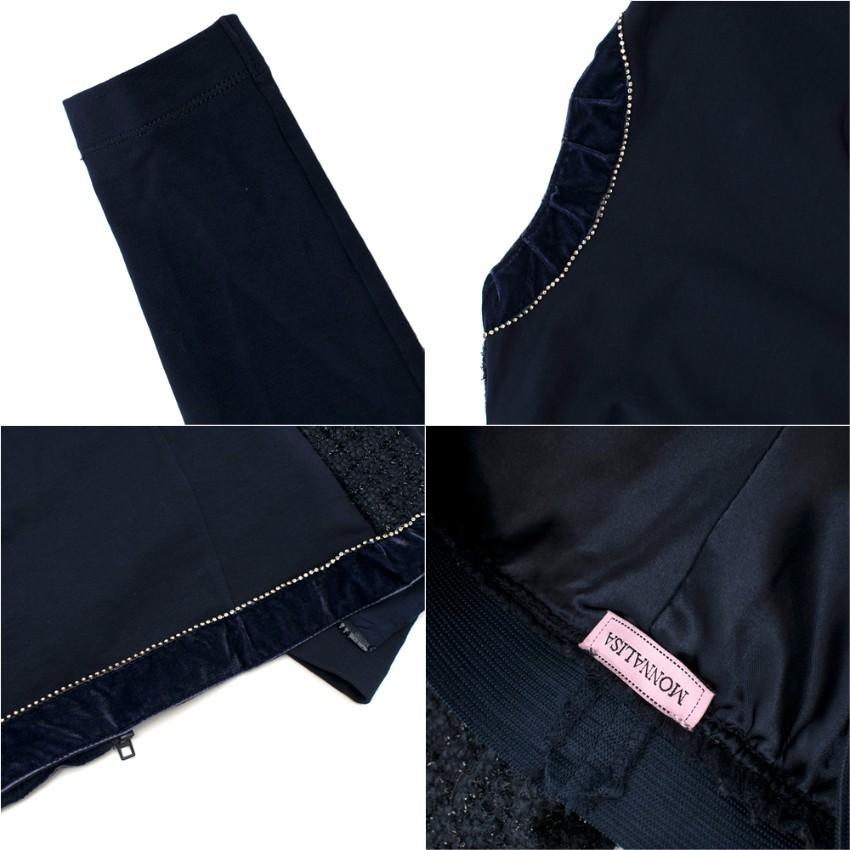 Monnlisa Navy Tweed Short & Jacket Set