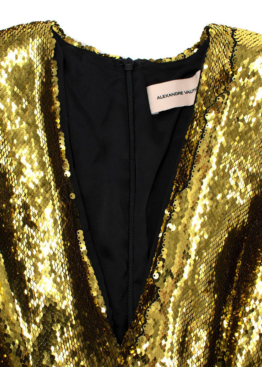 Alexandre Vauthier gold sequin gown