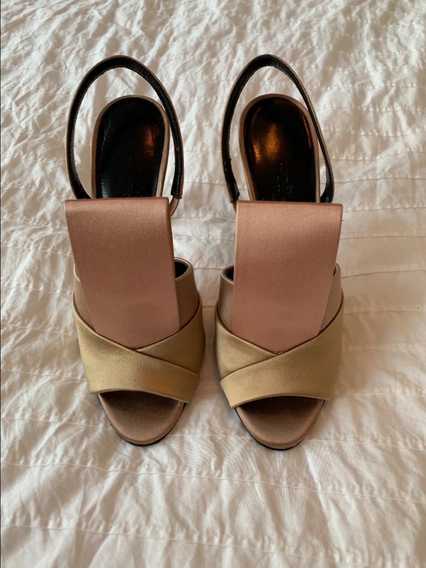 Hermes Satin Pleated Sandals