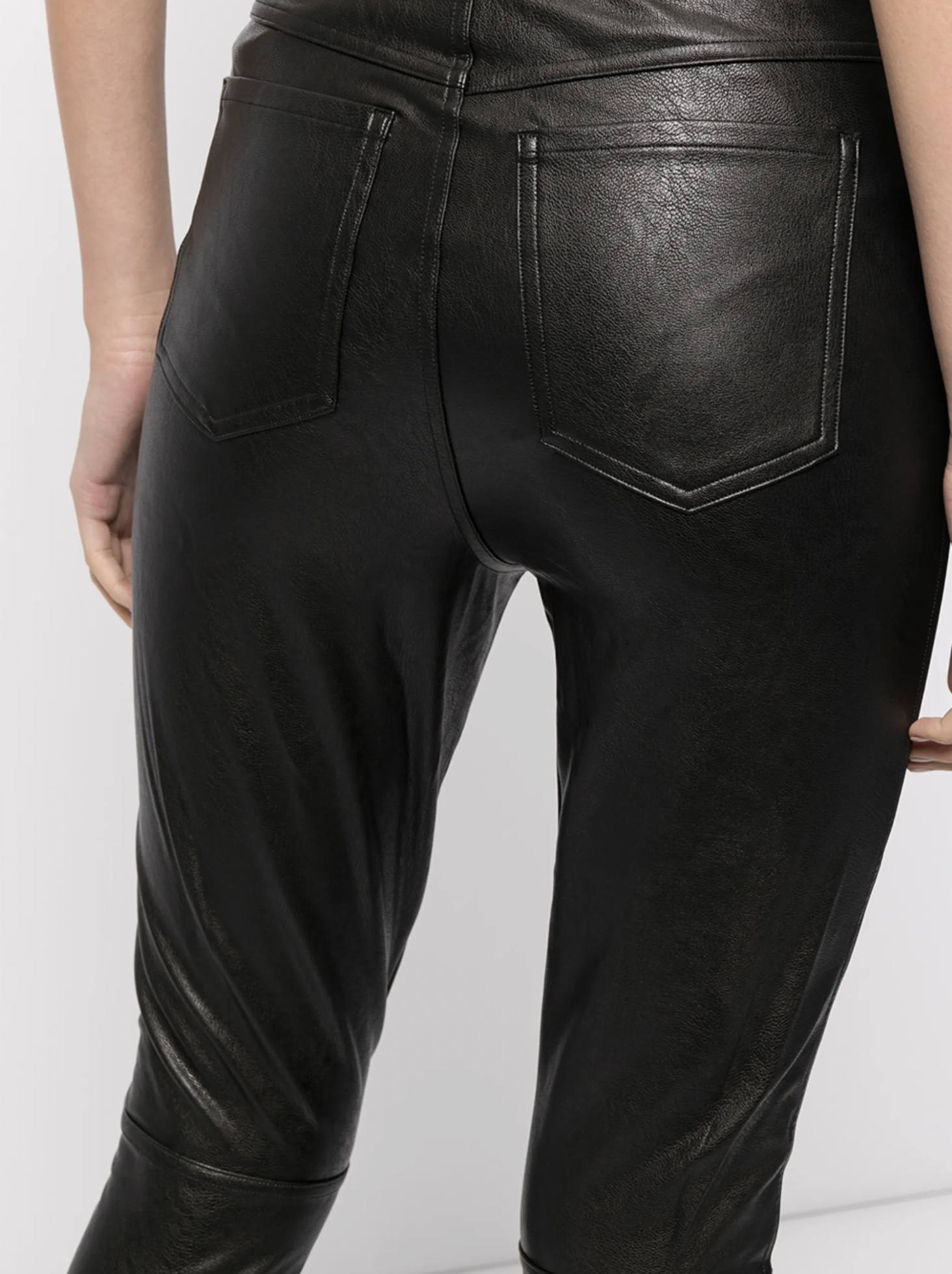 Spanx Black Faux Leather Skinny Trousers