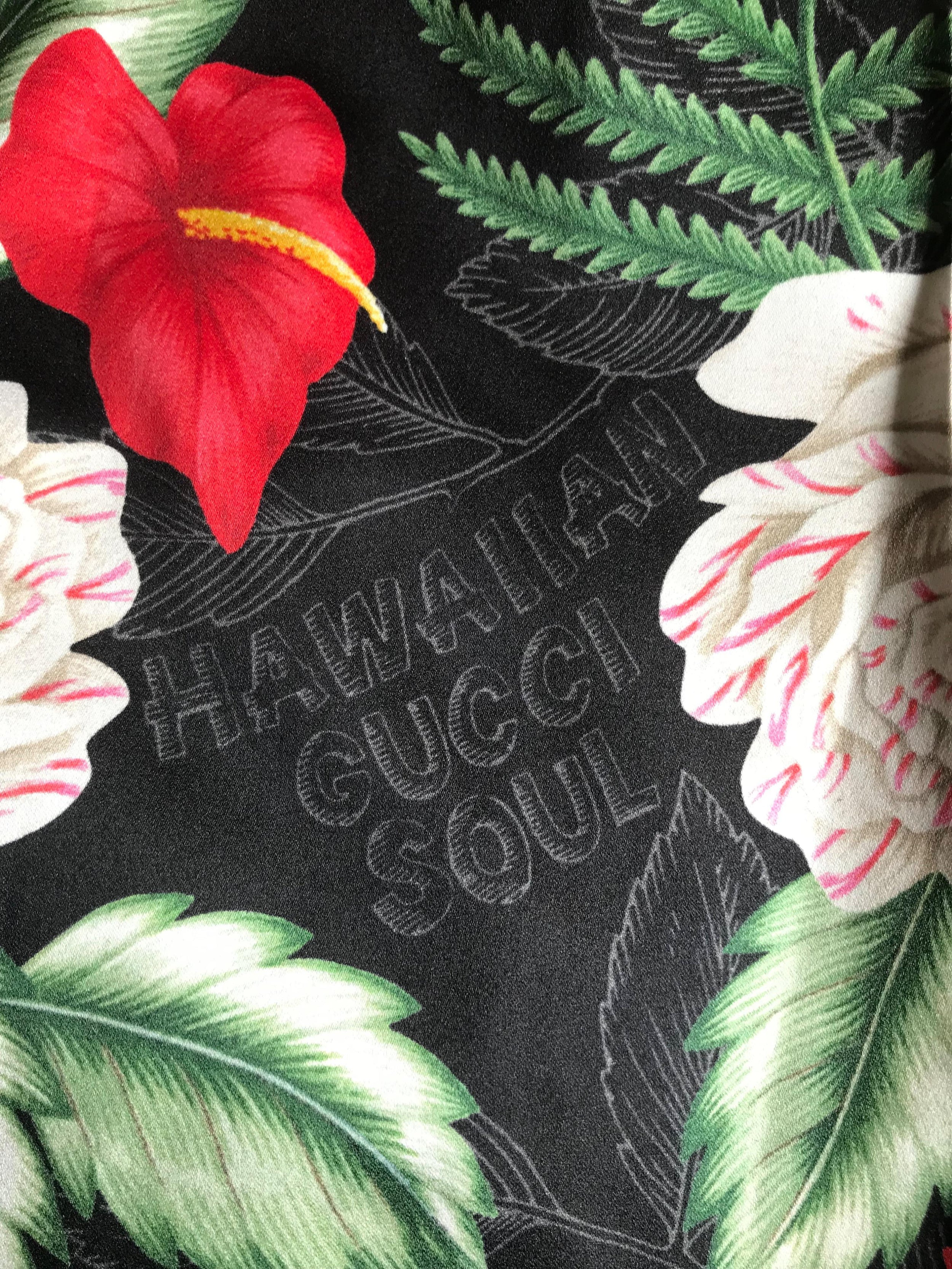 Hawaiin Printed Black Silk Sleeveless Dress