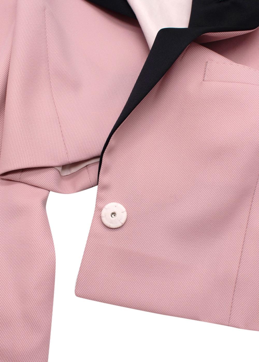 Lanvin Pink Cropped Tuxedo Style Blazer