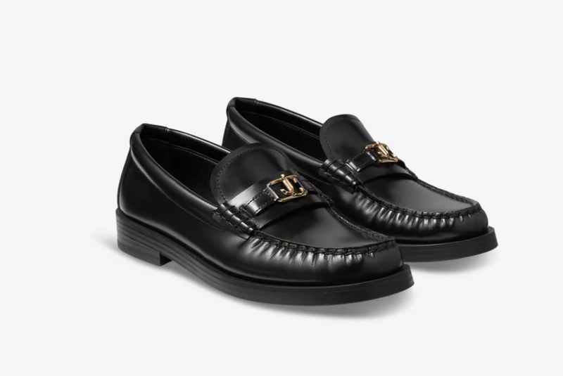 Jimmy Choo Addie Logo-Plaque Leather Loafers