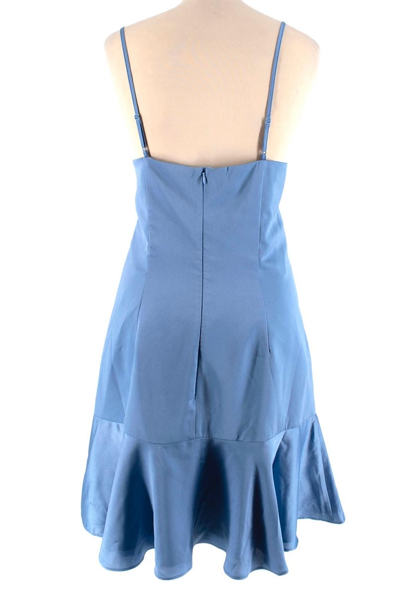 Keepsake Light Blue Satin Ruffled Mini Dress
