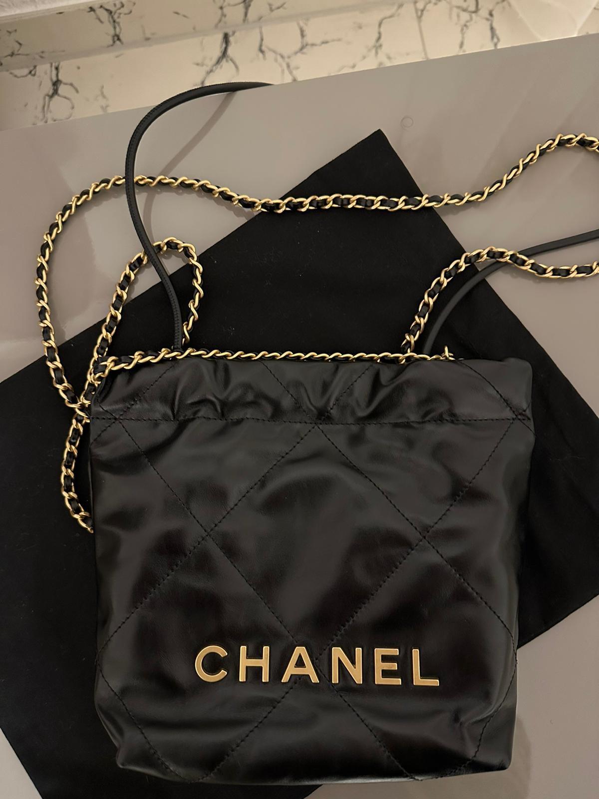 Black Calfskin Mini Hobo 22 Bag
