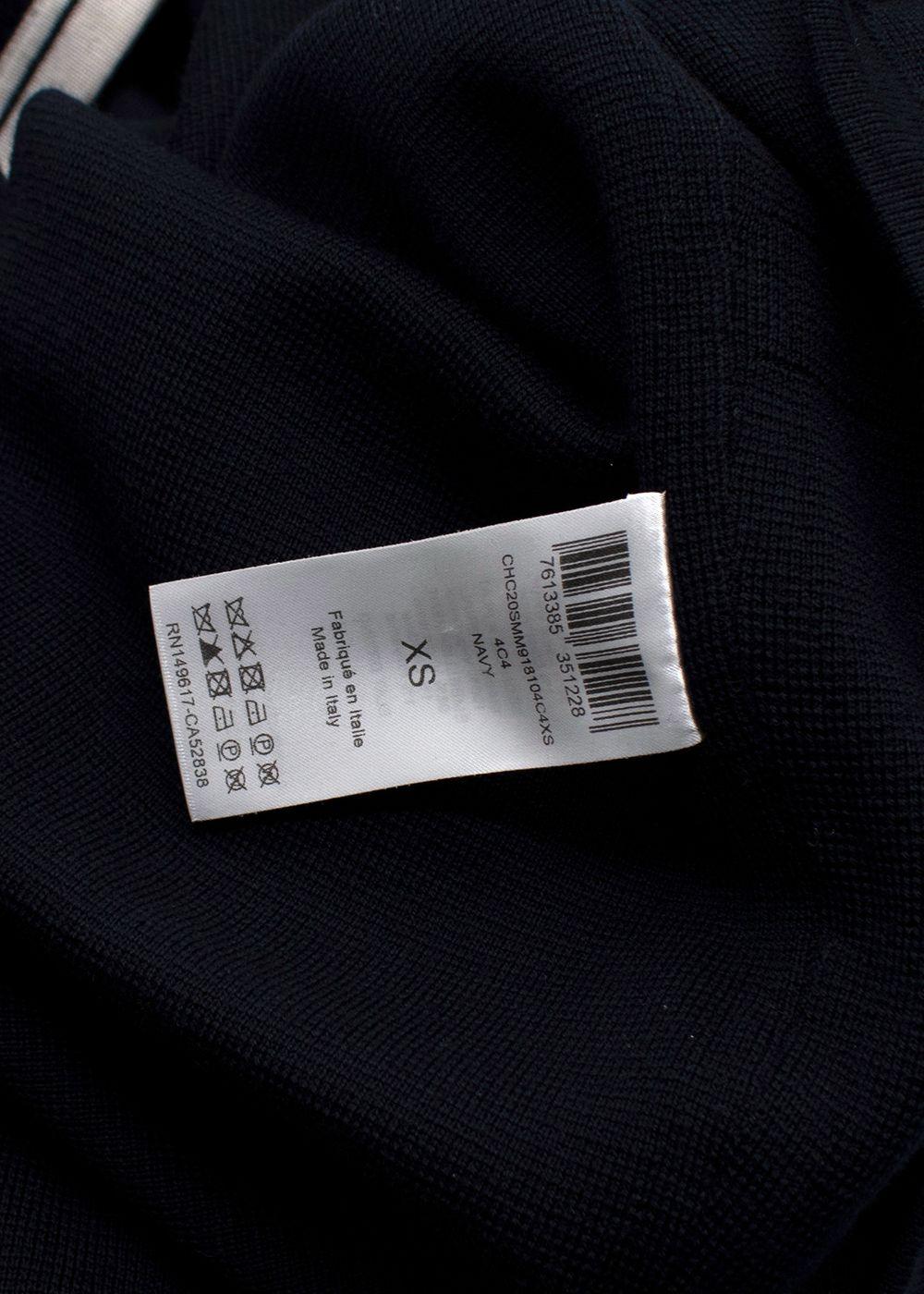 Chloe Navy Oversized Two-tone Wool Cape