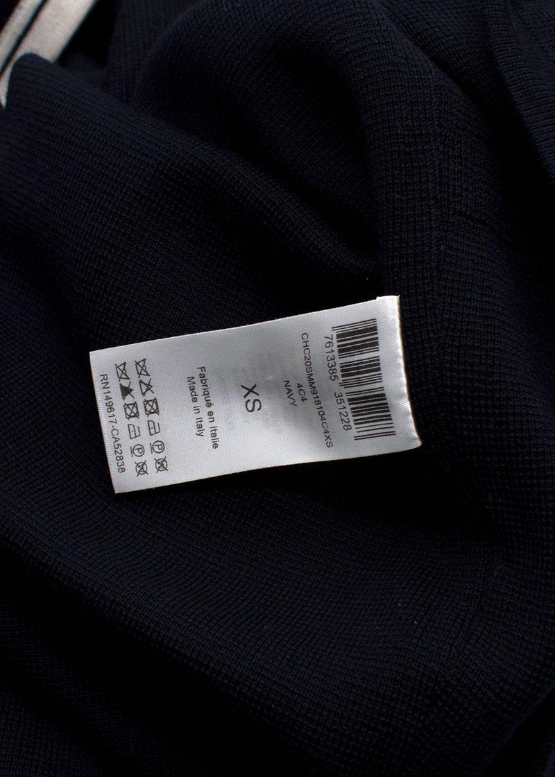 Chloe Navy Oversized Two-tone Wool Cape